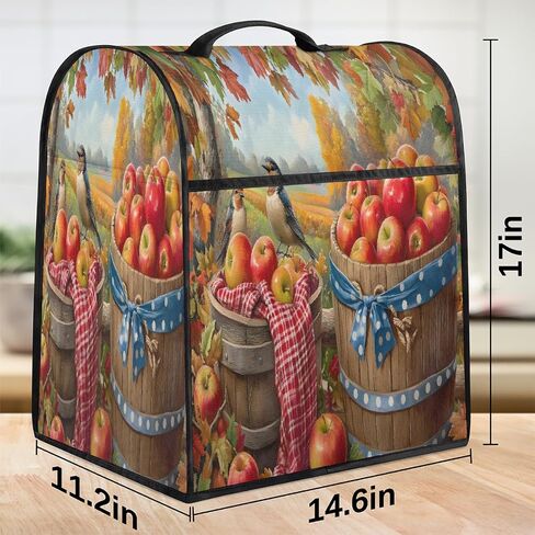خريف خريف التفاح المزرعة المطبخ المطبخ غطاء خلاط متوافق مع 6-8 Quarts الوقف غطاء الغبار خلاط مع سستة جيب المطبخ ملحقات خلاطية المطبخ حقيبة منظم in Kuwait