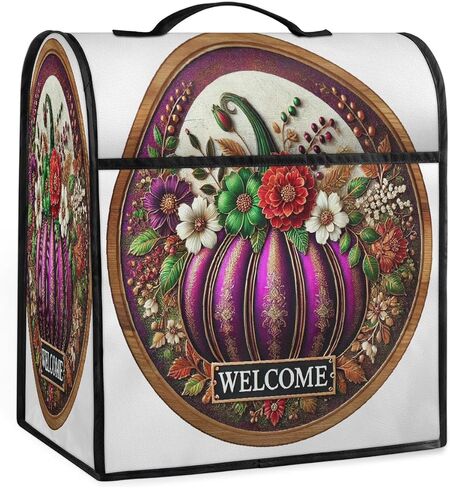 Autumn Fall Pumpkins Purple Kitchen Aid Mixer Cover Compatible with 6-8 Quarts Stand Mixer Dust Cover with Zipper Pocket Kitchen Aid Mixer Accessories Kitchen Appliance Organizer Bag in Saudi Arabia