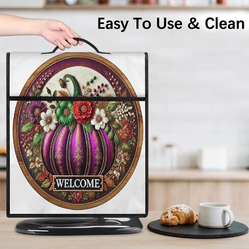 Autumn Fall Pumpkins Purple Kitchen Aid Mixer Cover Compatible with 6-8 Quarts Stand Mixer Dust Cover with Zipper Pocket Kitchen Aid Mixer Accessories Kitchen Appliance Organizer Bag in Saudi Arabia