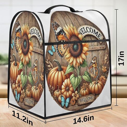 Fall Sunflower Autumn Decor Kitchen Aid Mixer Cover Compatible with 6-8 Quarts Stand Mixer Dust Cover with Zipper Pocket Kitchen Aid Mixer Accessories Kitchen Appliance Organizer Bag in Saudi Arabia