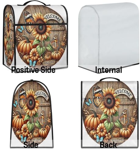 Fall Sunflower Autumn Decor Kitchen Aid Mixer Cover Compatible with 6-8 Quarts Stand Mixer Dust Cover with Zipper Pocket Kitchen Aid Mixer Accessories Kitchen Appliance Organizer Bag in Saudi Arabia