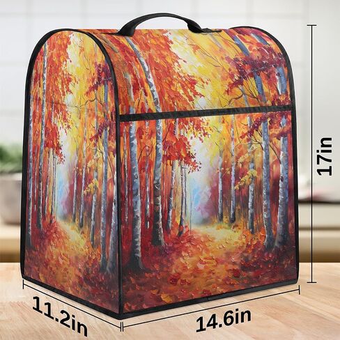 Forest Fall Red Kitchen Aid Mixer Cover Compatible with 6-8 Quarts Stand Mixer Dust Cover with Zipper Pocket Kitchen Aid Mixer Accessories Kitchen Appliance Organizer Bag in Saudi Arabia