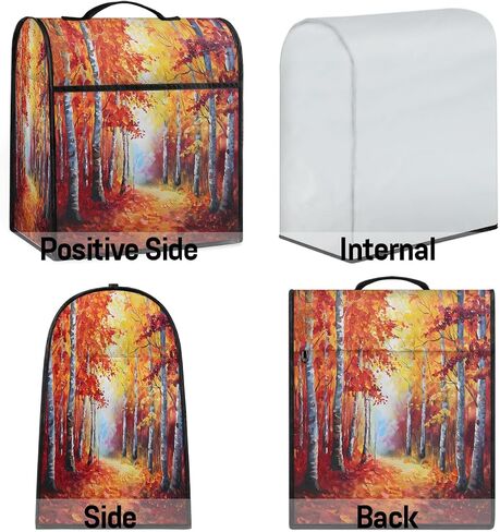 Forest Fall Red Kitchen Aid Mixer Cover Compatible with 6-8 Quarts Stand Mixer Dust Cover with Zipper Pocket Kitchen Aid Mixer Accessories Kitchen Appliance Organizer Bag in Saudi Arabia