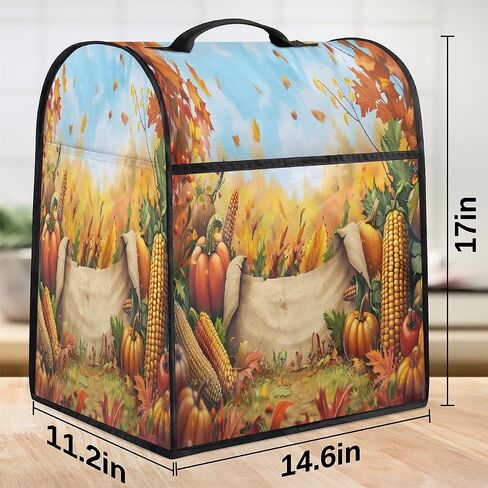 Thanksgiving Autumn Fall Kitchen Aid Mixer Cover Compatible with 6-8 Quarts Stand Mixer Dust Cover with Zipper Pocket Kitchen Aid Mixer Accessories Kitchen Appliance Organizer Bag in Saudi Arabia