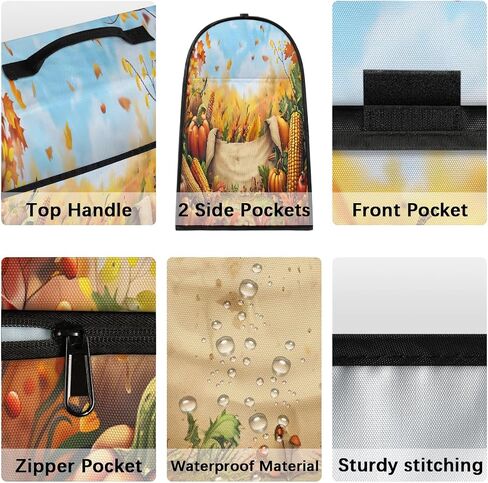 Thanksgiving Autumn Fall Kitchen Aid Mixer Cover Compatible with 6-8 Quarts Stand Mixer Dust Cover with Zipper Pocket Kitchen Aid Mixer Accessories Kitchen Appliance Organizer Bag in Saudi Arabia