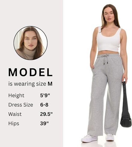 Wide Leg Sweatpants Women – High Waisted Comfy Fleece Baggy Womens Sweatpants, Casual Loose Women Lounge Pants in Kuwait