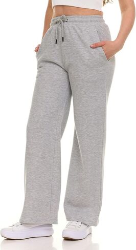 Wide Leg Sweatpants Women – High Waisted Comfy Fleece Baggy Womens Sweatpants, Casual Loose Women Lounge Pants in Kuwait
