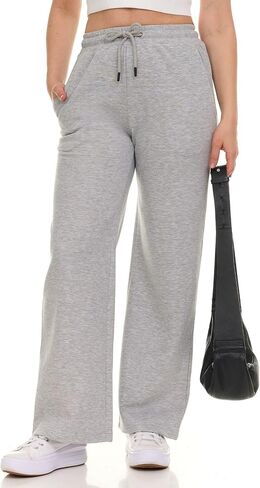 Wide Leg Sweatpants Women – High Waisted Comfy Fleece Baggy Womens Sweatpants, Casual Loose Women Lounge Pants in Kuwait
