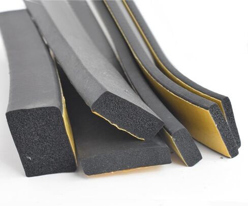 XLJP 10METERS/ROLL EPDM SELF RAFONGE SEAL SEAL SEAL RUBBER FOAM سوداء قوي على الوجه واحد من الحشية المضادة للصوت المضاد للصوت (الحجم: الأسود ، اللون: 2mmx20mmx10m) in Kuwait
