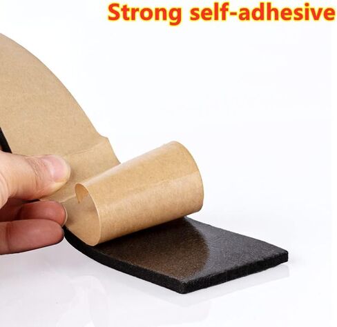 XLJP 10METERS/ROLL EPDM SELF RAFONGE SEAL SEAL SEAL RUBBER FOAM سوداء قوي على الوجه واحد من الحشية المضادة للصوت المضاد للصوت (الحجم: الأسود ، اللون: 2mmx20mmx10m) in Kuwait