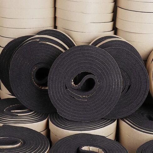 XLJP 10METERS/ROLL EPDM SELF RAFONGE SEAL SEAL SEAL RUBBER FOAM سوداء قوي على الوجه واحد من الحشية المضادة للصوت المضاد للصوت (الحجم: الأسود ، اللون: 2mmx20mmx10m) in Kuwait