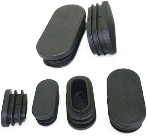 XLJP 20pcs أسود مستطيل بيضاوي مستطيل البلاستيك الطهي الأنبوبي أنبوب أنبوب الأنبوب الإدراج المكونات حماية الأثاث حماية الحشية (اللون: 20 ٪ ، الحجم: 15 × 30 مم) in Saudi Arabia
