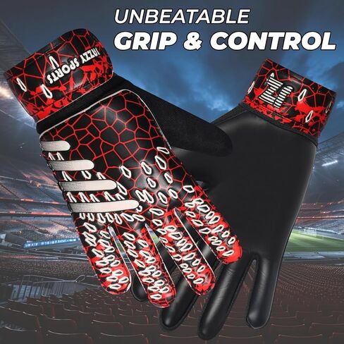 Soccer Goalkeeper Gloves for Kids Youth & Adult Funky Football Goalie Gloves with Double Wrist Protection 4MM Latex Palm Goalie Gloves in Kuwait