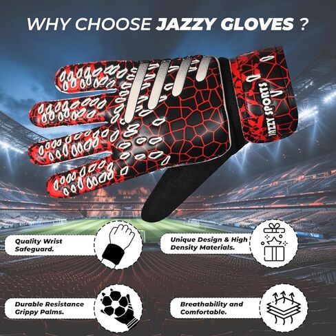 Soccer Goalkeeper Gloves for Kids Youth & Adult Funky Football Goalie Gloves with Double Wrist Protection 4MM Latex Palm Goalie Gloves in Kuwait
