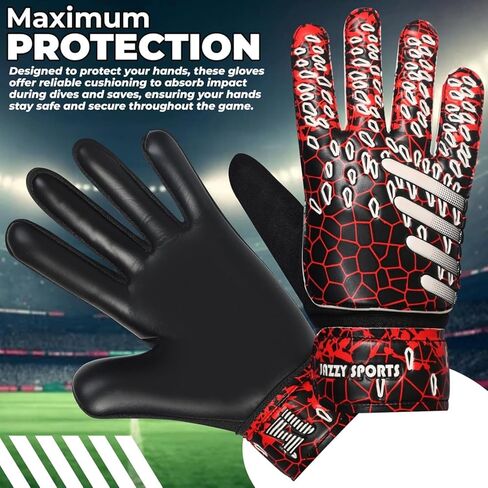 Soccer Goalkeeper Gloves for Kids Youth & Adult Funky Football Goalie Gloves with Double Wrist Protection 4MM Latex Palm Goalie Gloves in Kuwait