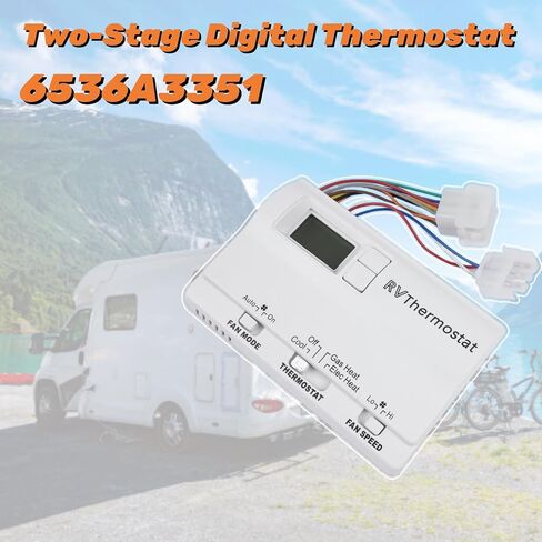 6536A3351 Two-Stage Digital Thermostat for Heat Pump & Gas Furnace, Wall-Mounted Thermostat Compatible with Coleman-Mach, White Mixizap in Saudi Arabia
