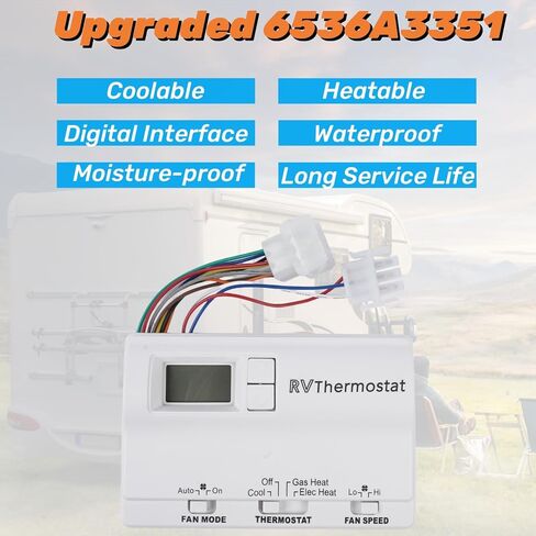 6536A3351 Two-Stage Digital Thermostat for Heat Pump & Gas Furnace, Wall-Mounted Thermostat Compatible with Coleman-Mach, White Mixizap in Saudi Arabia