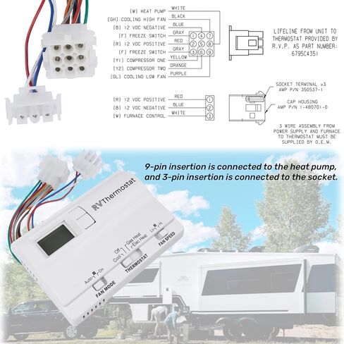6536A3351 Two-Stage Digital Thermostat for Heat Pump & Gas Furnace, Wall-Mounted Thermostat Compatible with Coleman-Mach, White Mixizap in Saudi Arabia