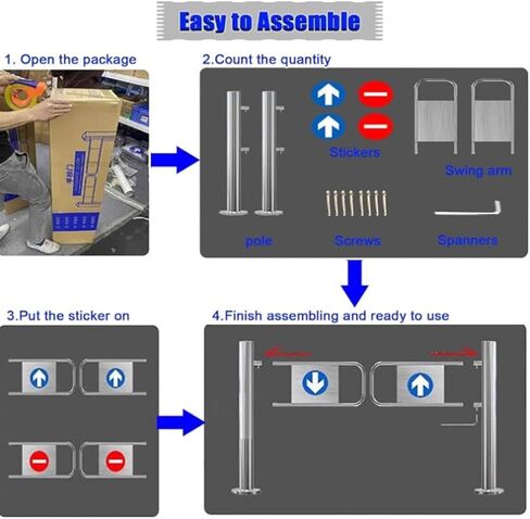Double Action Supermarket Entrance Door - 100cm High, 90° Manual Swing Gate for Supermarket, Factory Aisle, Park Driveway - Durable One-Way Access, 110x100cm in Kuwait