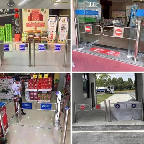 Double Action Supermarket Entrance Door - 100cm High, 90° Manual Swing Gate for Supermarket, Factory Aisle, Park Driveway - Durable One-Way Access, 110x100cm in Kuwait