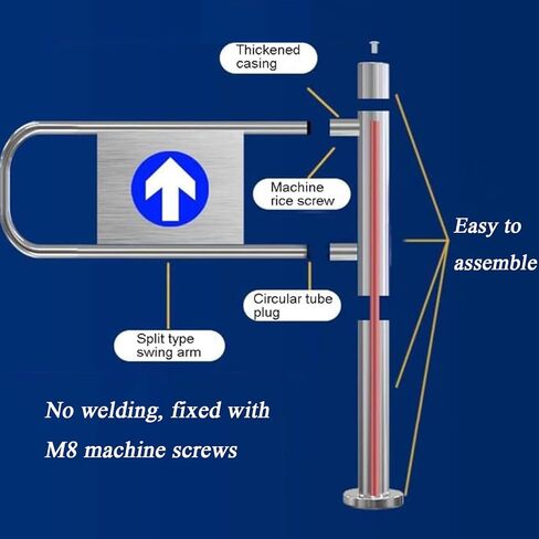 بوابة أمان Universal Metal Swing - باب أحادي الاتجاه التلقائي لمحلات السوبر ماركت والمكتبات والمصانع - إنهاء فضية متينة ، 100 × 97 سم ، مثالي للمداخل الآمنة in Kuwait