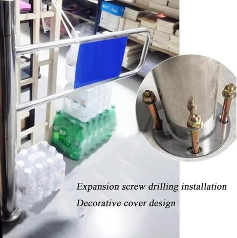 بوابة أمان Universal Metal Swing - باب أحادي الاتجاه التلقائي لمحلات السوبر ماركت والمكتبات والمصانع - إنهاء فضية متينة ، 100 × 97 سم ، مثالي للمداخل الآمنة in Kuwait