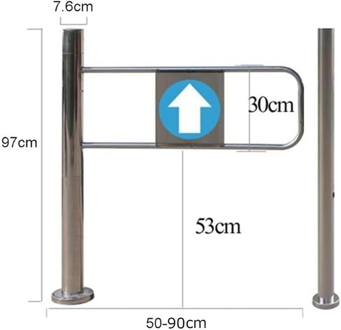 Automatic Swing Gate One-Way Door - Stainless Steel Push-to-Exit Device, 50x97cm Security Barricade for Store & Library Access Control in Kuwait