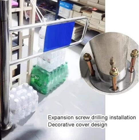 Automatic Swing Gate One-Way Door - Stainless Steel Push-to-Exit Device, 50x97cm Security Barricade for Store & Library Access Control in Kuwait