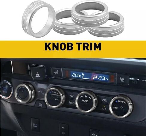 AC knob Cover Trims and AC Vent Inner Rings for Toyota Tacoma Accessories 2016-2023 Interior Air Conditioner Vent Ring Cover Trims Air Conditioner Knob Rings 8pcs-Set (Red) in Saudi Arabia
