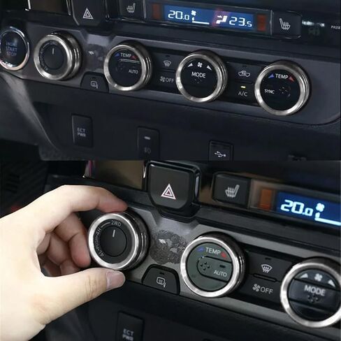 AC knob Cover Trims and AC Vent Inner Rings for Toyota Tacoma Accessories 2016-2023 Interior Air Conditioner Vent Ring Cover Trims Air Conditioner Knob Rings 8pcs-Set (Red) in Saudi Arabia