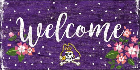 Fan Creations NCAA East Carolina Pirates Unisex East Carolina Welcome Floral Sign, Team Color, 6 x 12 in Saudi Arabia