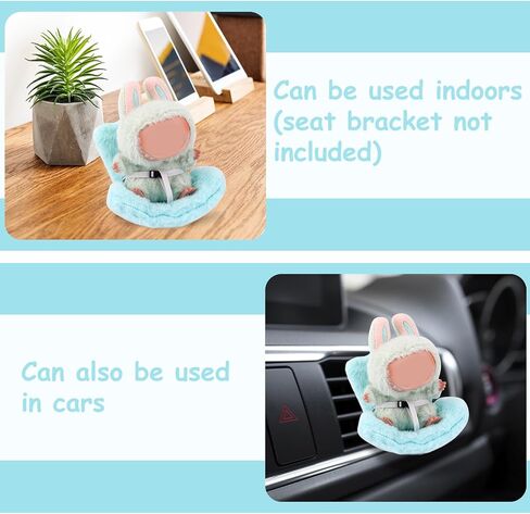 Car Seat for Dolls, Cute Safety Decorative Sofa with Soft Furry Cushion, Air Vent Clip Display Chair Stylish Car Desktop Decor for Blind Box Toys & Collectible Dolls (Gray Regular) in Saudi Arabia