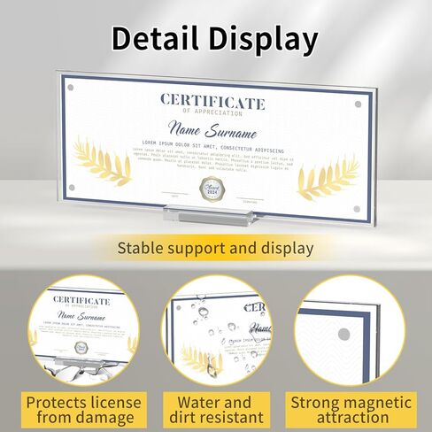 إطار ترخيص العمل ، عرض أكريليك شهادة واضحة حامل سميكة الدقة الذاتية لترخيص العمل 4x10 بوصة in Kuwait
