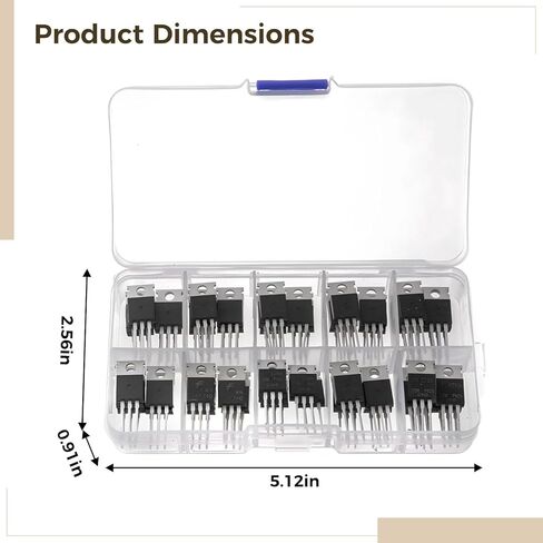 50 عبوة TO-220 L78 و LM317T Transistor Kit ، أنواع متنوعة ، مربع مضغوط ، بناء سيليكون متميز للإلكترونيات in Kuwait