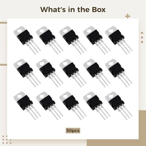 50 عبوة TO-220 L78 و LM317T Transistor Kit ، أنواع متنوعة ، مربع مضغوط ، بناء سيليكون متميز للإلكترونيات in Kuwait
