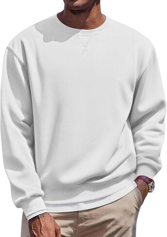 COOFANDY Men's Fleece Crewneck Sweatshirt Casual Long Sleeve Pullover Fall Winter Warm Sweatshirts Fashion Pullovers in Saudi Arabia