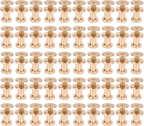 aramox ball head stud stud 50 set 6mm nails studs studs button button buttons for clothing accessories (gold) in Saudi Arabia