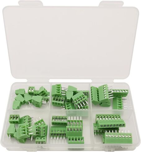 45pcs 2.54mm 0.1 "Pitch Mini Mini Mount Mount Terminal Block Concector 2P 3P 4P 5P 6P 8P 8P 150V 6A متوافق 26-18AWG لمشاريع Arduino و Home Electronics in Kuwait