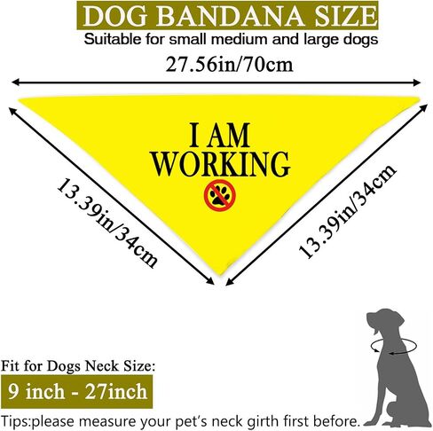 1 Piece Service Dog I Am Working Dog Bandana Dot Not Pet Working Dog Bandana Service Dog Scarf (Am Working D) in Saudi Arabia