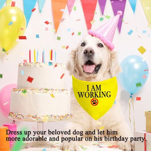 1 Piece Service Dog I Am Working Dog Bandana Dot Not Pet Working Dog Bandana Service Dog Scarf (Am Working D) in Saudi Arabia