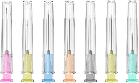 18 Gauge 1-Inch(25mm) Needle Luer Lock Lab Accessories, with Cap, Individually Wrapped, for Scientific & Industrial, Packs of 100 in Saudi Arabia