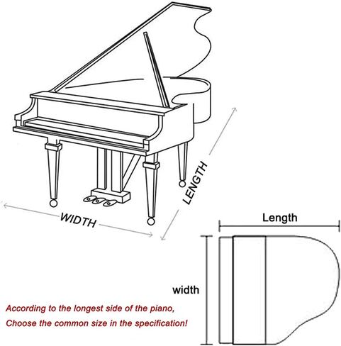 Upright Piano Cover Grand Piano Cover Dust Sheet Moisture-Proof Waterproof Quilted Large Piano Cover (Color : Navy Blue, Size : 190cm~200cm) in Saudi Arabia