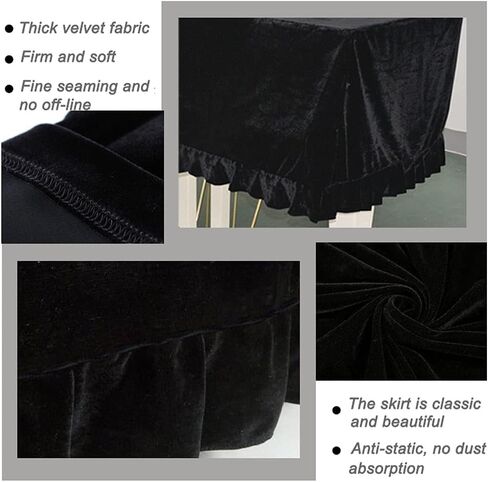 Upright Piano Cover Grand Piano Cover Dust Sheet Moisture-Proof Waterproof Quilted Large Piano Cover (Color : Navy Blue, Size : 190cm~200cm) in Saudi Arabia