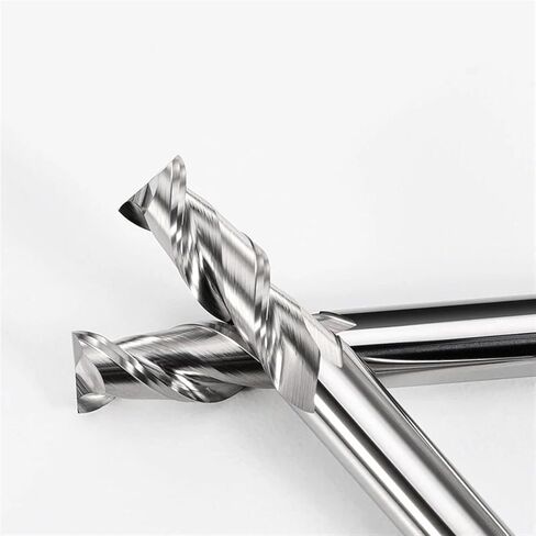 6mm 8mm 10mm Shank 2 Flute End Mill For Aluminum CNC Carbide End Mills Tungsten Machine Cutter Tools Metal Steel Key Face Square Router Bit(HRC55 GT,18X80X18DX150L) in Kuwait