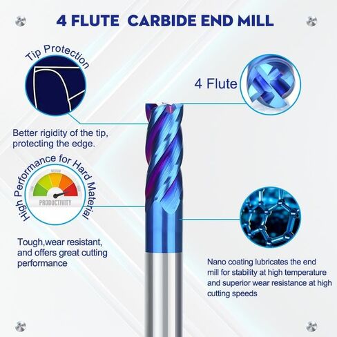 HRC55 MLING CUTTER 4 VILUTE ROUTER BIT 1-12MM Carbide Mill Tialn CNC CNC Milling Tools End Mills (TICN Coated ، 1xD4x3x50l) in Saudi Arabia