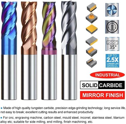 HRC55 MLING CUTTER 4 VILUTE ROUTER BIT 1-12MM Carbide Mill Tialn CNC CNC Milling Tools End Mills (TICN Coated ، 1xD4x3x50l) in Saudi Arabia