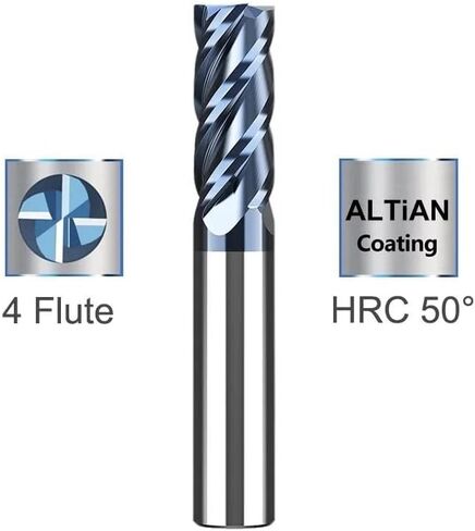 HRC55 MLING CUTTER 4 VILUTE ROUTER BIT 1-12MM Carbide Mill Tialn CNC CNC Milling Tools End Mills (TICN Coated ، 1xD4x3x50l) in Saudi Arabia