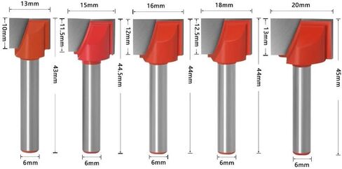 6mm Shank Surface Planing Bottom Cleaning Wood Milling CNC Milling Cutter Wood Router Bit Woodworking Tool 8-32mm(6x22mm) in Saudi Arabia