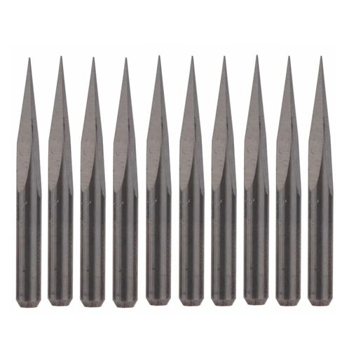 10pcs 3.175mm Shank 3 حافة ثنائي الفينيل متعدد الكلور مجموعة بتات 15/20/30/45/60/90 درجات 0.1 0.2 0.3 مم أهرام CNC جهاز التوجيه بت 3D Milling (3.175x45dx0.3) in Saudi Arabia