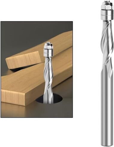 8mm Shank Flush Trim Solid Carbide Spiral Top Bearing CNC Router Bit UP-Cut End Mill Bit Face Wood Milling Cutter in Saudi Arabia